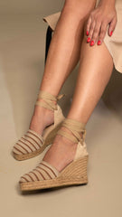 Knit Palmae Platform Espadrille Beige Knit Palmae Platform Espadrille Beige