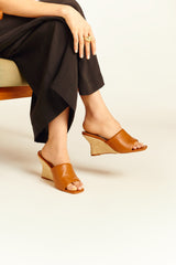 Serrano Caramel Wedge Mule