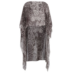 Lenço Pelerine Itália Floral Marrom