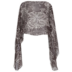 Lenço Pelerine França Floral Marrom