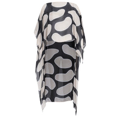 Lenço Pelerine Itália Formas Orgânicas Preto