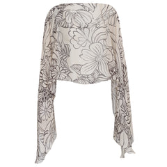 Lenço Pelerine França Floral Bege