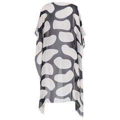 Lenço Pelerine Itália Formas Orgânicas Preto