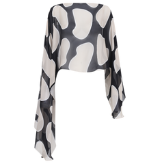 Lenço Pelerine França  Formas Orgânicas Preta