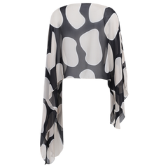 Lenço Pelerine França  Formas Orgânicas Preta