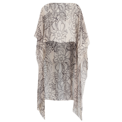 Lenço Pelerine Itália Floral Bege