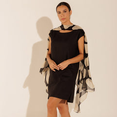 Lenço Pelerine França  Formas Orgânicas Preta