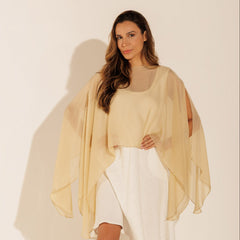 Lenço Pelerine França Lisa Bege