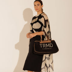 Lenço Pelerine Itália Formas Orgânicas Preto