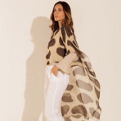 Lenço Pelerine Itália Formas Orgânicas Marrom